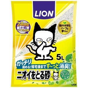ライオン商事 LION PET ライオン ニオイをとる砂 リラックスグリーンの香り 5L