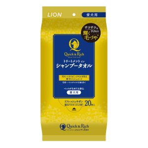 ライオン商事 LION PET ライオン クイック＆リッチ トリートメントインシャンプータオル 愛犬用 20枚