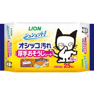 ライオン商事 LION PET ライオン シュシュット 厚手おそうじシート 猫用 25枚 LION PET