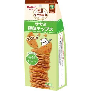 ペティオ Petio ペティオ 素材そのまま 完全無添加 ササミ 野菜入り パリッと 極薄チップス 45g