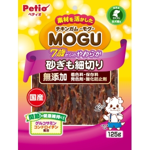 ペティオ Petio ペティオ チキンガムMOGU 無添加 7歳からのやわらか 砂ぎも細切り 125g