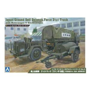 アオシマ アオシマ 1/72 ミリタリーモデルキットNo.3 1/2tトラック 3トン半 新型 災害派遣Ver