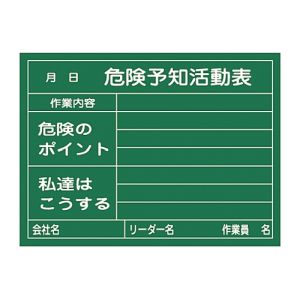 日本緑十字社 日本緑十字社 317023 危険予知活動表 木製黒板タイプ KKY-2C 450×600mm 厚み20mm