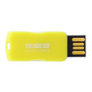 アドテック ADTEC アドテック AD-UCTY16G-U2 USB2.0 回転式フラッシュメモリ 16GB AD-UCT イエロー