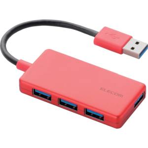 エレコム ELECOM エレコム ELECOM 4ポート USB3.0ハブ(コンパクトタイプ) レッド U3H-A416BRD