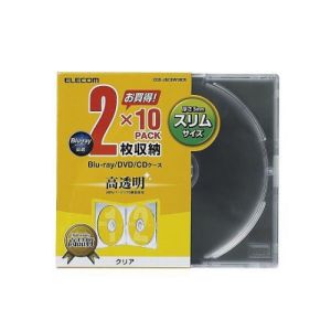 エレコム ELECOM エレコム CCD-JSCSW10CR CD DVDスリムプラケース 2枚収納 10パック クリア