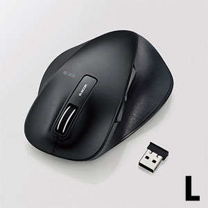 ELECOM エレコム エレコム M-XGL10DBBK マウス ワイヤレス 無線 5ボタン 握りの極み Lサイズ ブラック