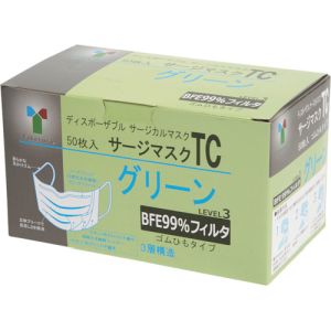 竹虎 竹虎 076100 サージマスクTC グリーン 50枚入