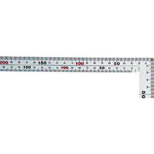 シンワ測定 SHINWA シンワ測定 10445 曲尺厚手広巾 シルバー 50cm 表裏同目 6段目盛 マグネット付 JIS
