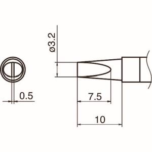 白光 HAKKO 白光 T36-DL32 こて先 3.2DL型 HAKKO