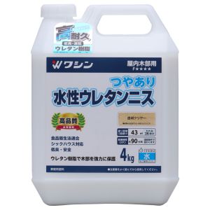 和信ペイント 和信ペイント #941851 水性ウレタンニス 透明クリヤー 4kg