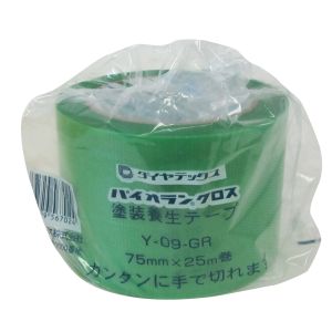 ダイヤテックス DIATEX パイオラン養生用粘着テープ グリーン 75mmＸ25m 厚さ0.16mm Y-09-GR