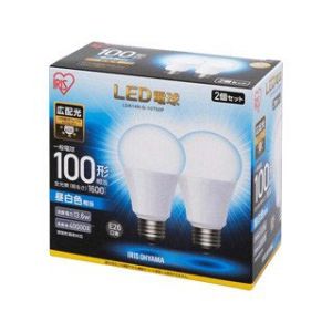 アイリスオーヤマ IRIS LED電球 E26 広配光 100形相当 昼白色 2個セット LDA14N-G-10T52P