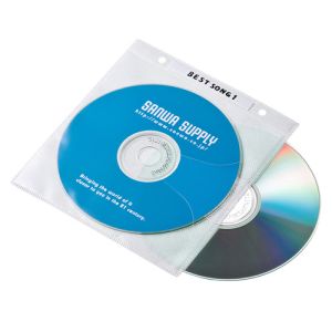 サンワサプライ SANWA SUPPLY DVD・CD不織布ケース (リング穴付・ホワイト) FCD-FR50WN