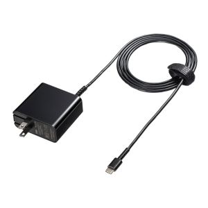サンワサプライ SANWA SUPPLY サンワサプライ ACA-PD75BK AC充電器 USB Power Delivery対応 PD45W TypeCケーブル 一体型