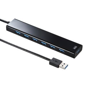 サンワサプライ SANWA SUPPLY サンワサプライ USB-3H703BKN USB3.2Gen1 7ポートハブ 急速充電ポート付き
