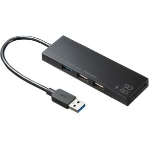 サンワサプライ SANWA SUPPLY サンワサプライ USB-3HC316BKN USB3.1 2.0コンボハブ カードリーダー 付き