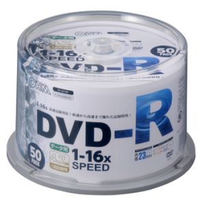 オーム電機 OHM オーム電機 PC-M16XDRD50S DVD-R 16倍速対応 データ用 50枚 スピンドル入リ 01-0748