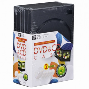 オーム電機 OHM オーム電機 DVD CDケース 2枚収納 5個パック  品番 01-3289 OA-RDV2-5PK