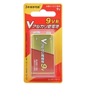 オーム電機 OHM オーム電機 6LR61VB1P Vアルカリ乾電池 9V形 1本パック