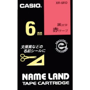 カシオ CASIO カシオ XR-6RD ネームランド用テープカートリッジ 粘着タイプ 6mm
