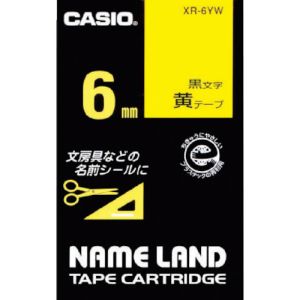 カシオ CASIO カシオ XR-6YW ネームランド用テープカートリッジ 粘着タイプ 6mm