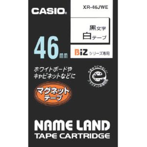 カシオ CASIO カシオ XR-46JWE ネームランド用マグネット白テープに黒文字46mm