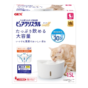 ジェックス GEX ジェックス ピュアクリスタル ウェル 1.5L 猫用 ホワイト