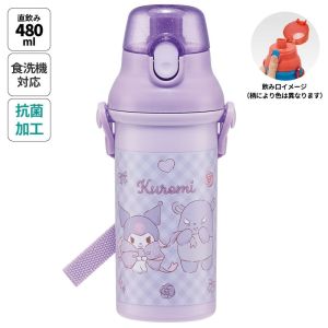 スケーター SKATER スケーター クロミ ビックリボン 抗菌直飲プラワンタッチボトル 480ml PSB5SANAG