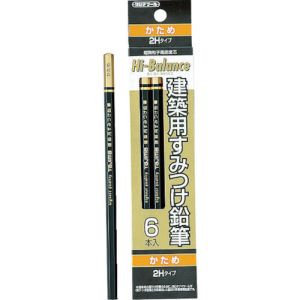 タジマ TAJIMA タジマ KNE6-2H 建築用すみつけ鉛筆 かため 2H 6本入