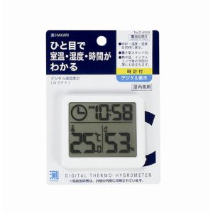 パール金属 パール金属 測HAKARI デジタル温湿度計 ホワイト D-6559