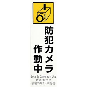 光 光 PBH268-1 多国語防犯サイン 防犯カメラ作動中