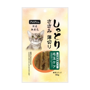 ペットプロジャパン PetPro ペットプロジャパン 国産しっとりささみ 薄切り 毛玉ケア 大麦若葉入り 30g