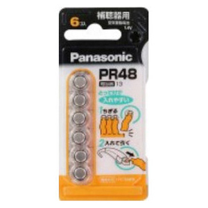 パナソニック Panasonic 補聴器用 空気亜鉛電池 6個パック PR-48/6P