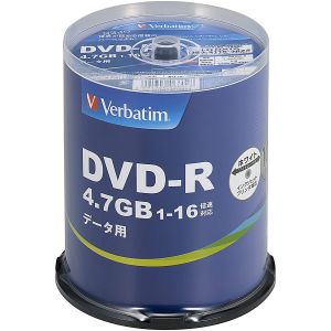 バーベイタム Verbatim バーベイタム DHR47JP100V4 データ用DVD-R 4.7GB 100枚 16倍速 Verbatim