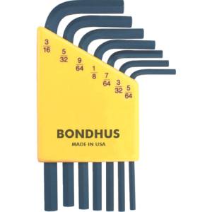 ボンダス BONDHUS ボンダス HLX7S 六角L-レンチ ショート インチ セット7本組 5/64-3/16 BONDHUS