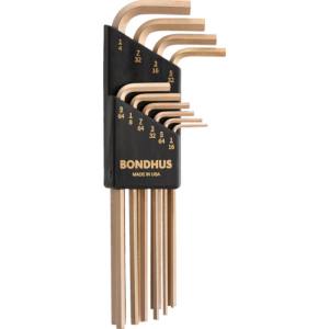 ボンダス BONDHUS ボンダス HLX10G 六角L-レンチ ロング ゴールド インチ セット10本組 1/16-1/4 BONDHUS