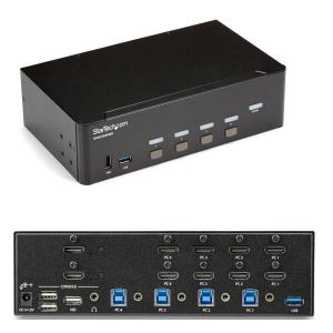 スターテックドットコム StarTech.com スターテック ZU201Q2 4ポートHDMI デュアルモニター KVM スイッチ 4K 30Hz対応