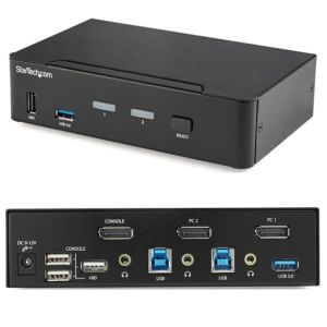 スターテックドットコム StarTech.com スターテック ZU201SN KVMスイッチ 2ポート 1画面 DisplayPort 1.2 4K60Hz USB 3.0ハブ オーディオ