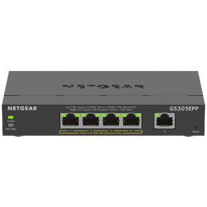 ネットギア NETGEAR ネットギア GS305EPP-100JPS アンマネージプラス スイッチングハブ ギガ5ポート PoE+対応 全体120W 卓上型コンパクト VLAN QoS