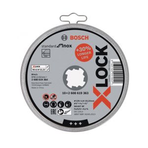 ボッシュ BOSCH ボッシュ 2608619364 X-LOCK切断砥石125x1.6mmステンレス用10枚入りパック BOSCH