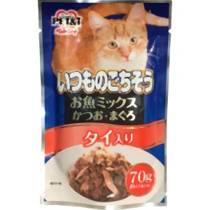 ペットアイ PET&i ペットアイ いつものごちそう お魚ミックス かつお まぐろ タイ入り 70g