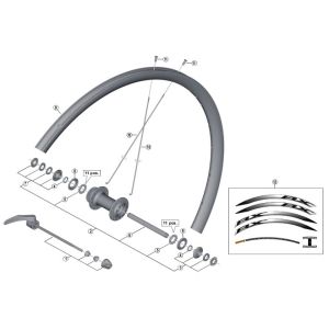 シマノ SHIMANO シマノ Y02U98020 WH-RX010 F ハブ軸組 SHIMANO