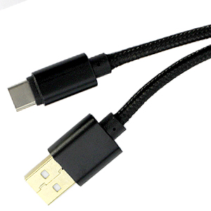 輸入特価アウトレット USB3.1 typeC - USB2.0オス 1m メッシュ ブラック
