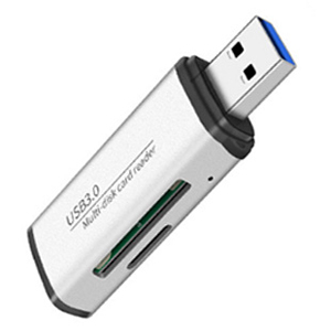 輸入特価アウトレット USB3.0カードリーダー マイクロSD SD シルバー