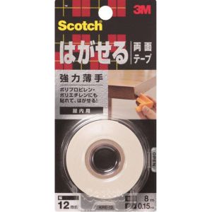 スリーエム 3M スリーエム 3M KRE-12 スコッチ はがせる両面テープ 強力薄手 12mm×8m