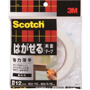 スリーエム 3M スリーエム 3M SRE-12 スコッチ はがせる両面テープ 強力薄手 12mm×15m