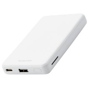 ELECOM エレコム エレコム DE-C26-5000WH モバイルバッテリー 5000mAh 12W USB-A出力1ポート USB-C入力1ポート ホワイト