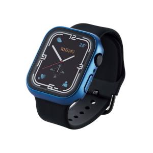 エレコム ELECOM エレコム AW-21AFCGCNV Apple Watch series7 45mm フルカバーケース プレミアムガラス セラミックコート ネイビー