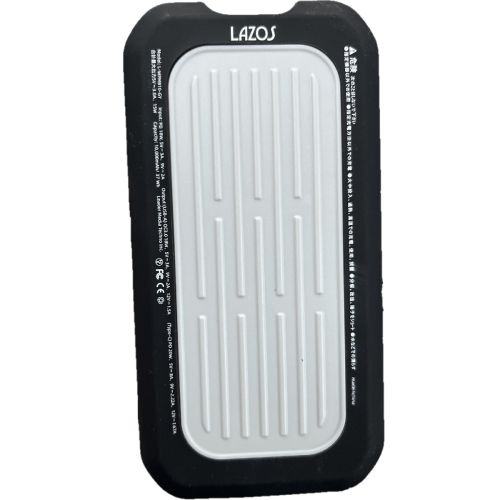  ラソス Lazos Lazos L-WPMB10-GY モバイルバッテリーPD対応 防水防塵 LEDライト カラビナフック付 10000mAh グレー